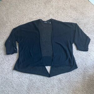 NIC+ZOE Black Open-Front Cardigan